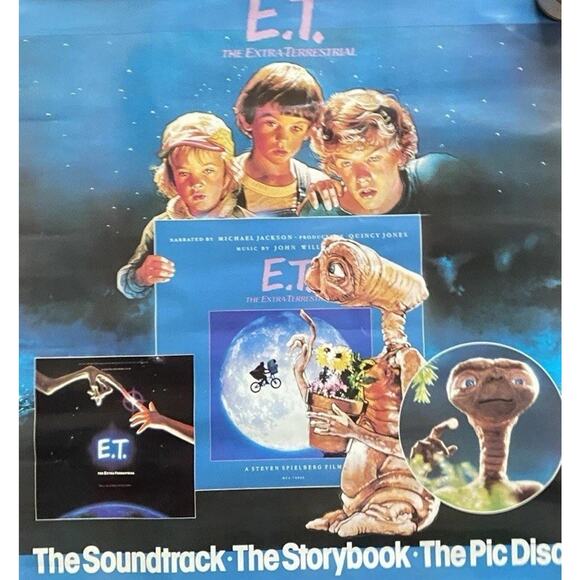 ET The Extra Terrestrial Poster Original 1982 Promo Advertisement Soundtrack